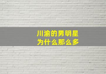 川渝的男明星 为什么那么多